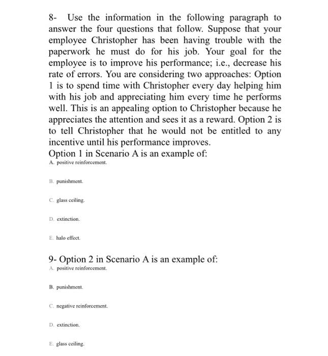 8- Use the information in the following paragraph