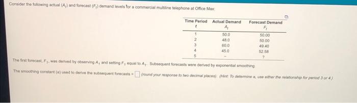 Also need: B.) Using exponential smoothing, the