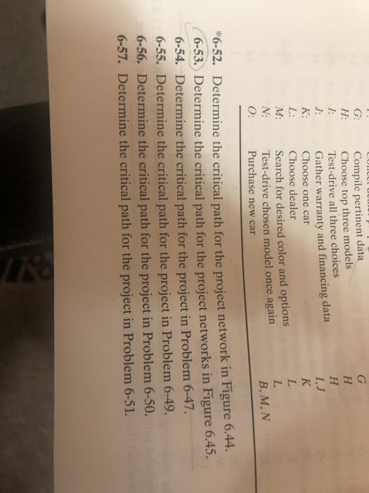can you solve question 6-53 by the critical path