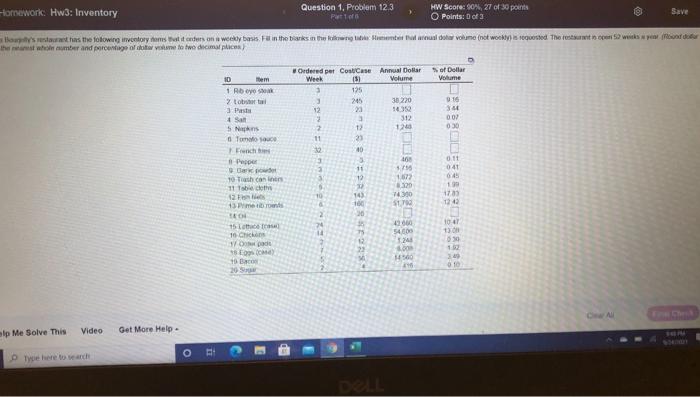 i need help please Homework Hw3: Inventory