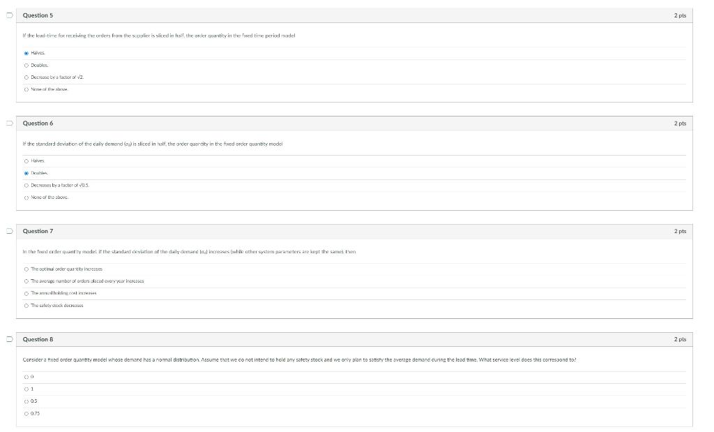 Question 5 2 pls the time for receiving the