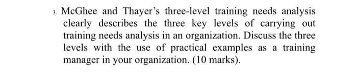 3. McGhee and Thayer's three-level training needs