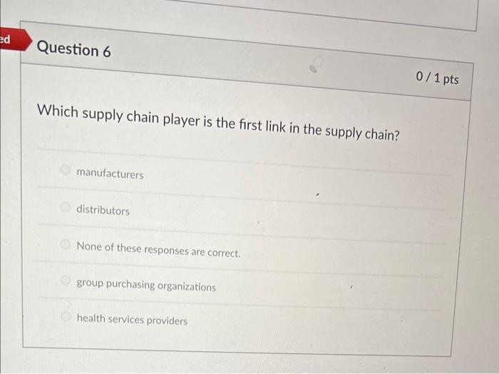 Which supply chain player is the first link in