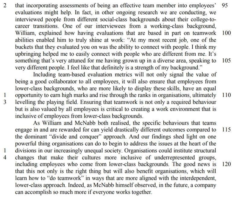 Impact of Class Backgrounds in Team