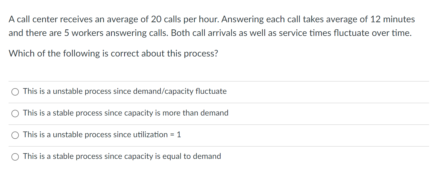 A call center receives an average of 20 calls per