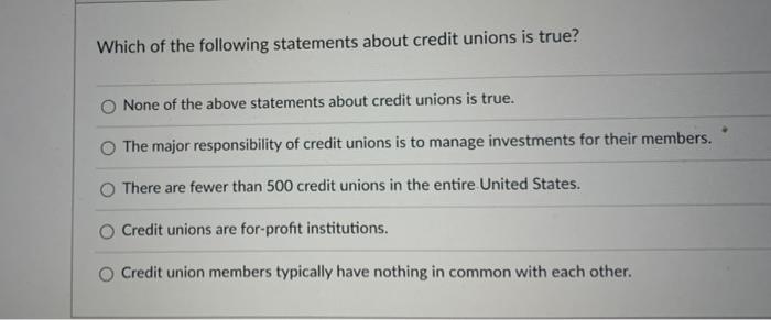 Which of the following statements about credit