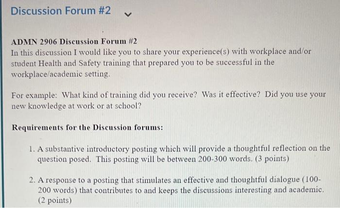 ADMN 2906 Discussion Forum \#2 In this discussion