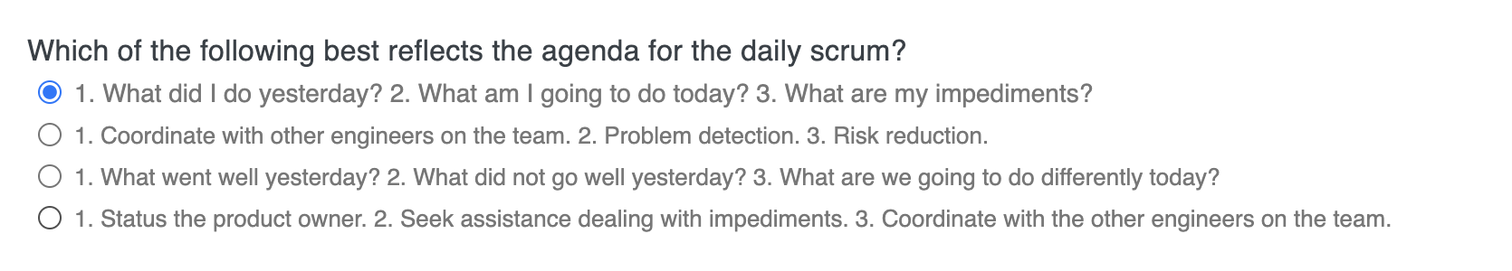Which of the following best reflects the agenda