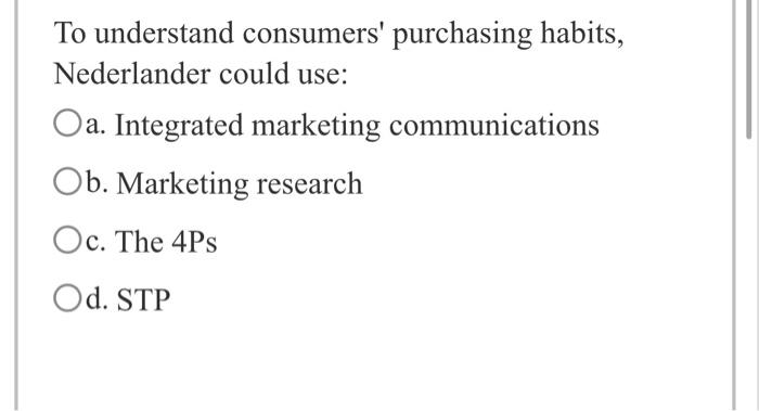 To understand consumers' purchasing habits,
