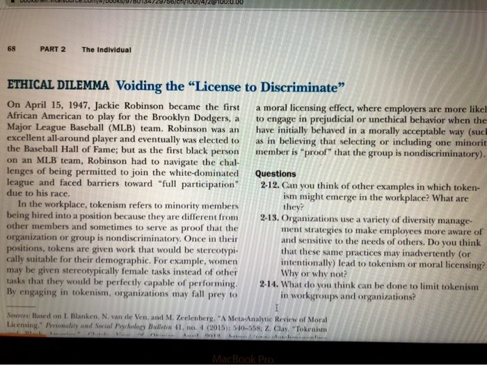 10:0.00 68 PART 2 The Individual ETHICAL DILEMMA