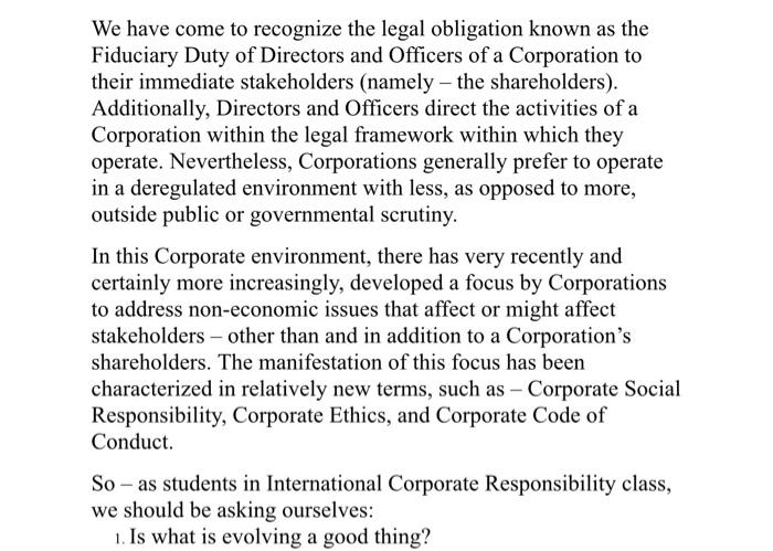 We have come to recognize the legal obligation