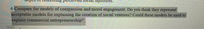 Compare the models of compassion and moral