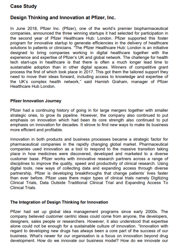 Case Study Design Thinking and Innovation at