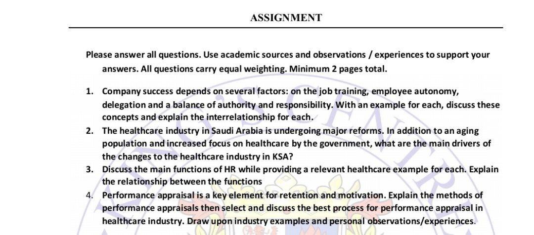 I need the answer as soon as possible ASSIGNMENT