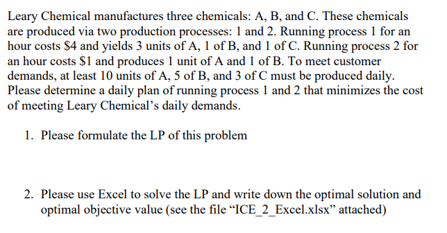 Please use excel for this question and show me