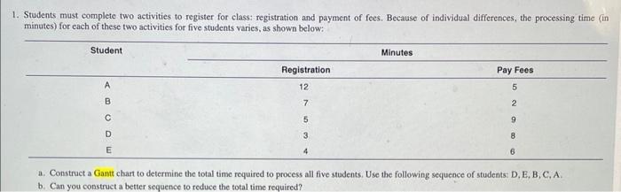 please solve 1.a and 1.b 1. Students must