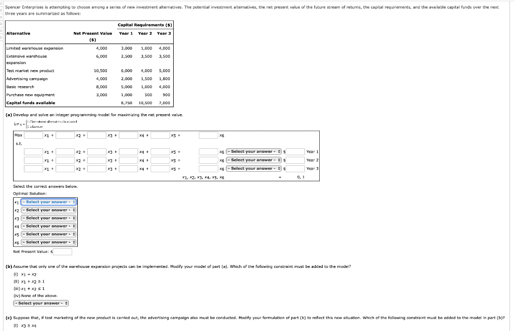 (a) Develop and solve an integer programming