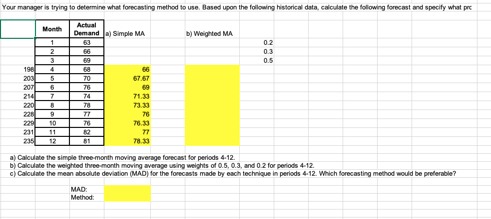 Please Answer Questions B and C please Your