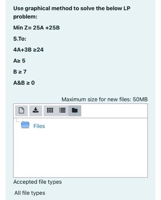 fast answar Use graphical method to solve the