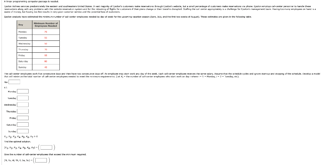 Someone help me A lincar programming computer