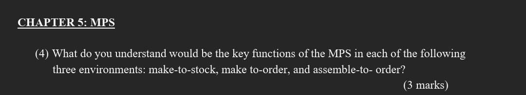 (4) What do you understand would be the key