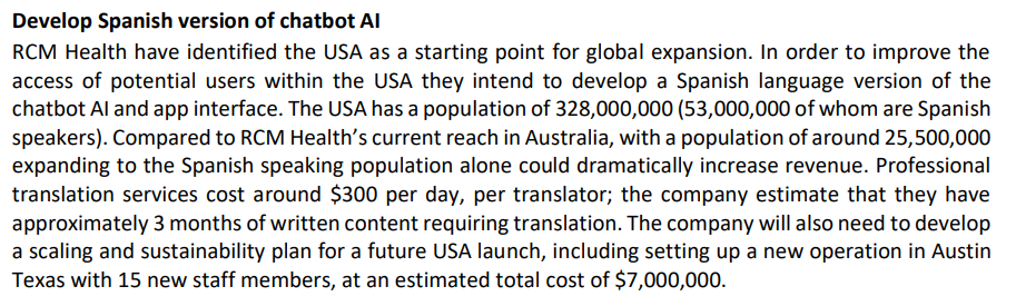 Evaluate this project by preparing a weighted