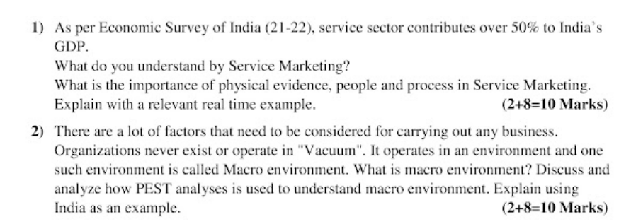1) As per Economic Survey of India (21-22),