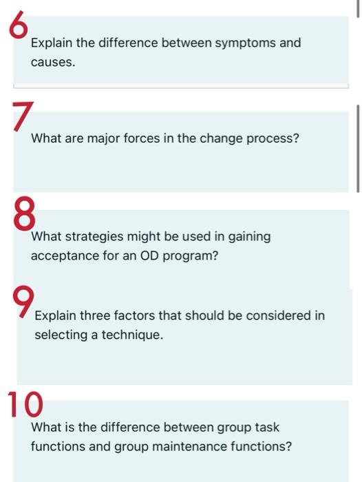 Give the 50 words answer each question 6 Explain