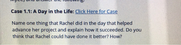 Notes Q1. What does the case tell you about what