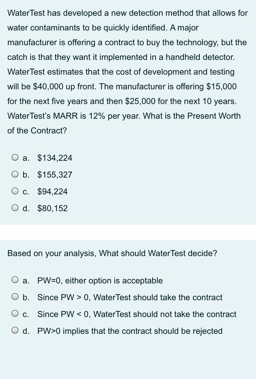 Water Test has developed a new detection method
