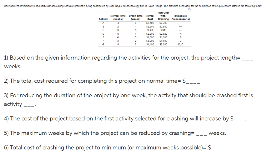 1) Based on the given information regarding the