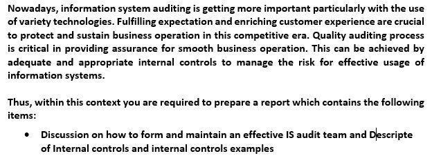 Nowadays, information system auditing is getting