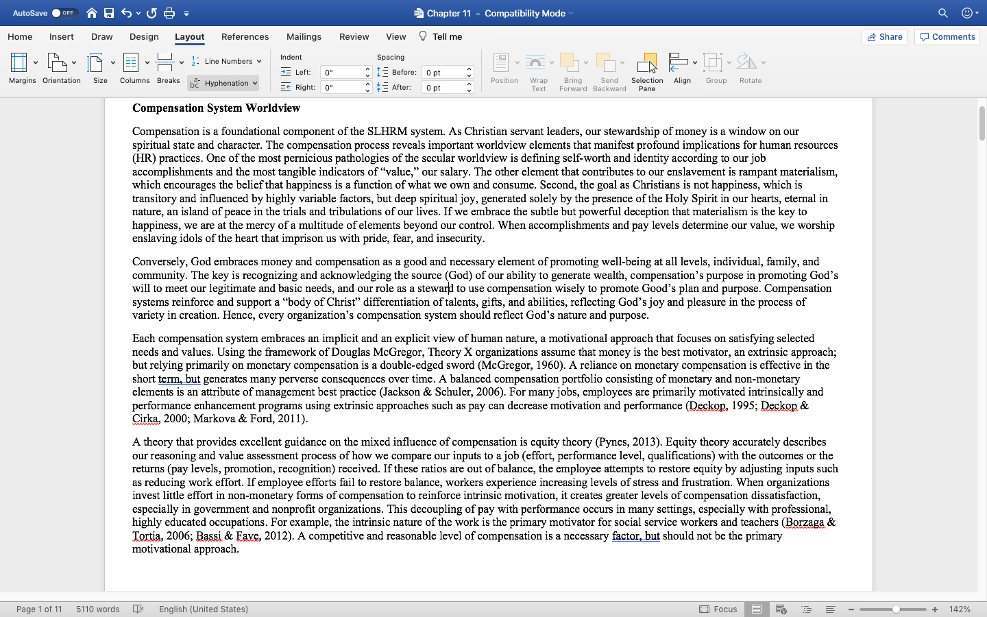 After reading chapter 11 you are to develop an