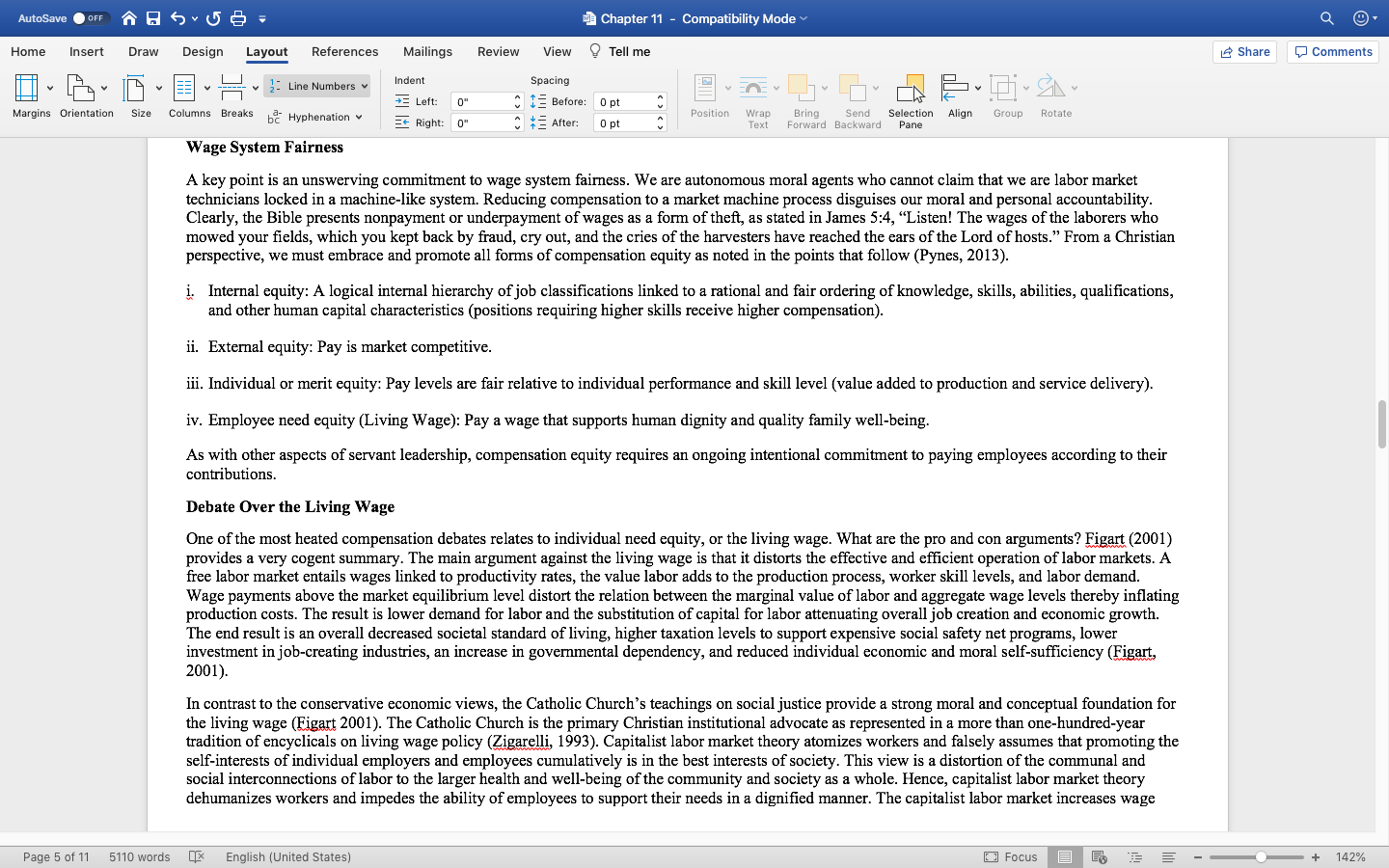 After reading chapter 11 you are to develop an