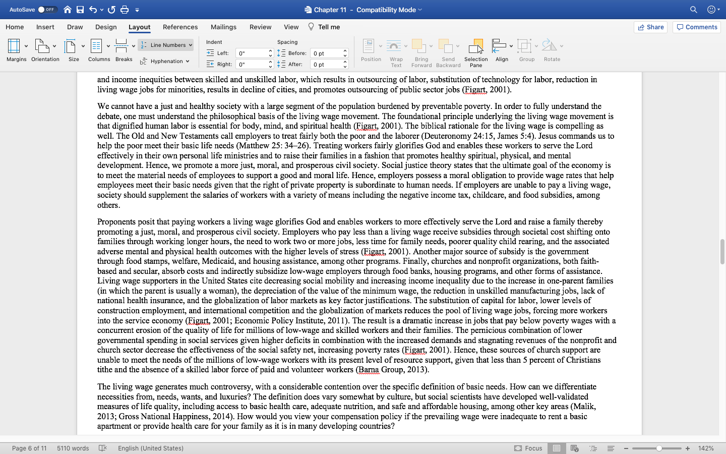 After reading chapter 11 you are to develop an