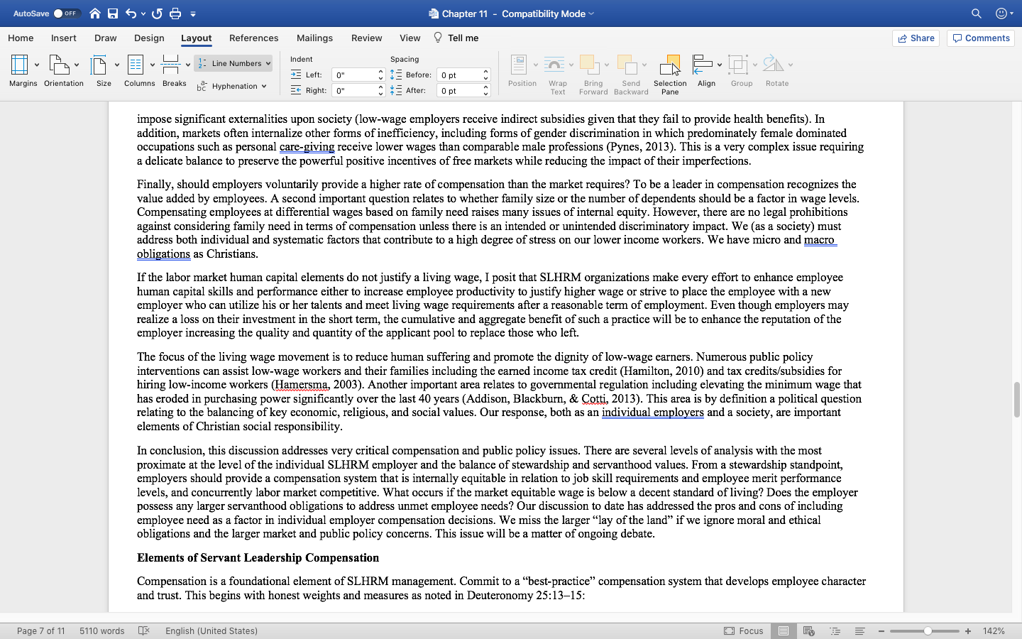 After reading chapter 11 you are to develop an