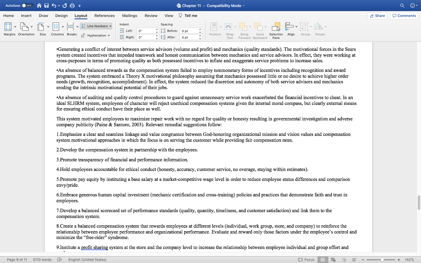 After reading chapter 11 you are to develop an