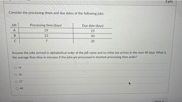 help only have 30 min 3 pts Consider the