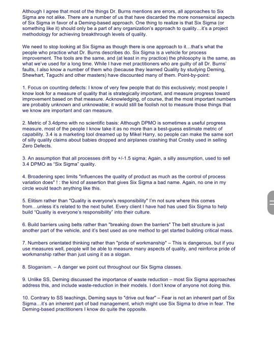 1. Write down Deming's 14 points in your own