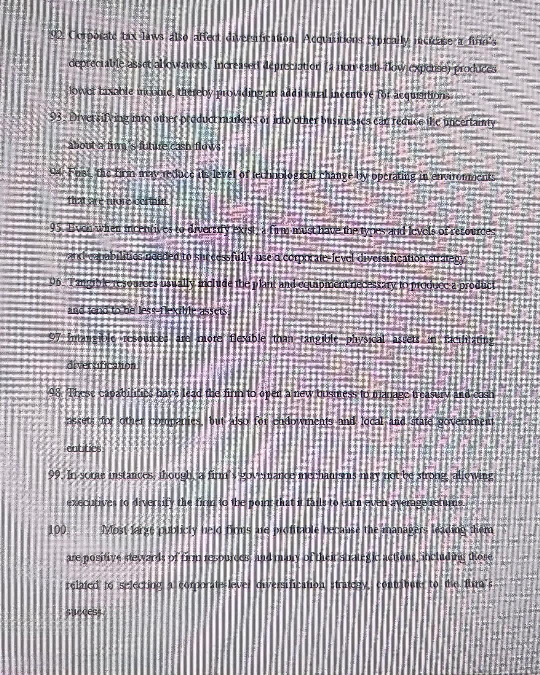 Kindly answer the question by number & anwer true