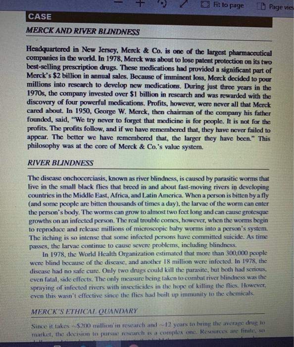 Fit to page Page vie CASE MERCK AND RIVER