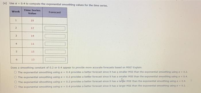Consider the following time series data. Time