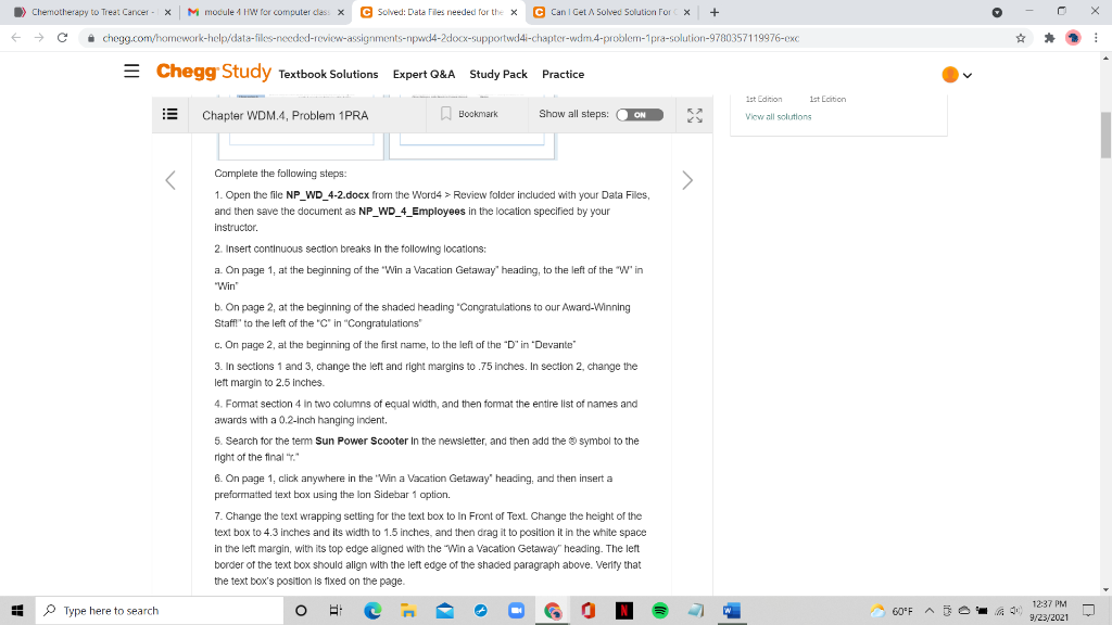 Can I get a solved solution for chapter WDM.4,