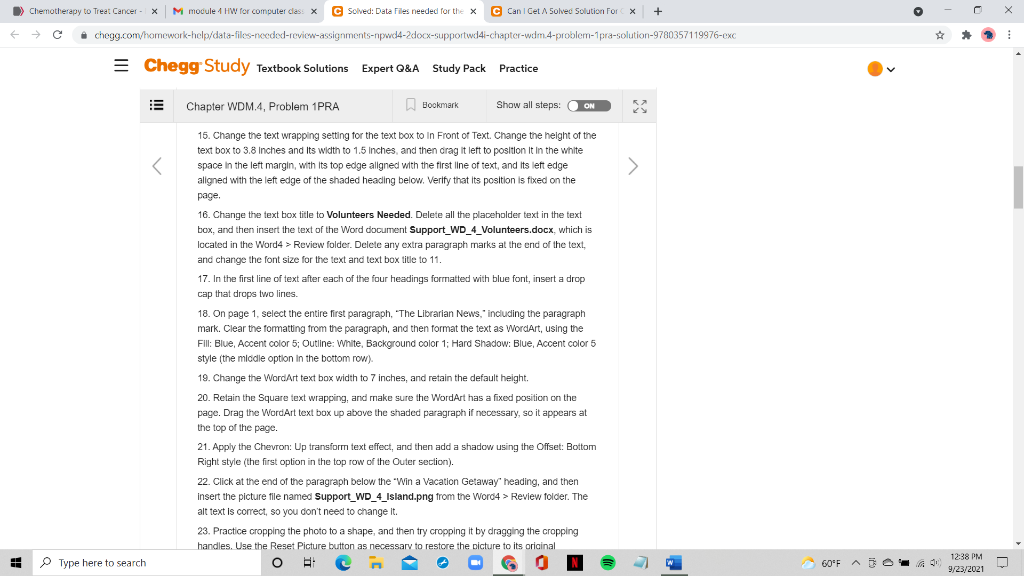 Can I get a solved solution for chapter WDM.4,