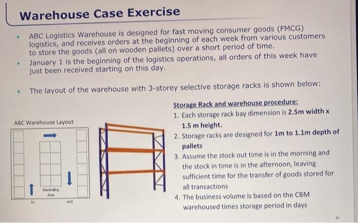 urgent plz help - ABC Logistics Warehouse is