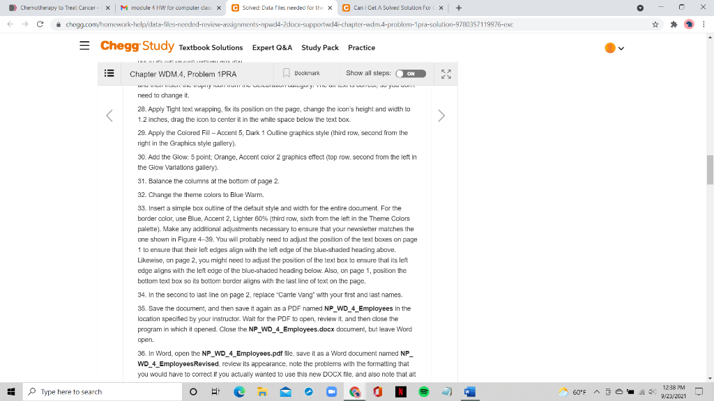 Can I get a solved solution for chapter WDM.4,