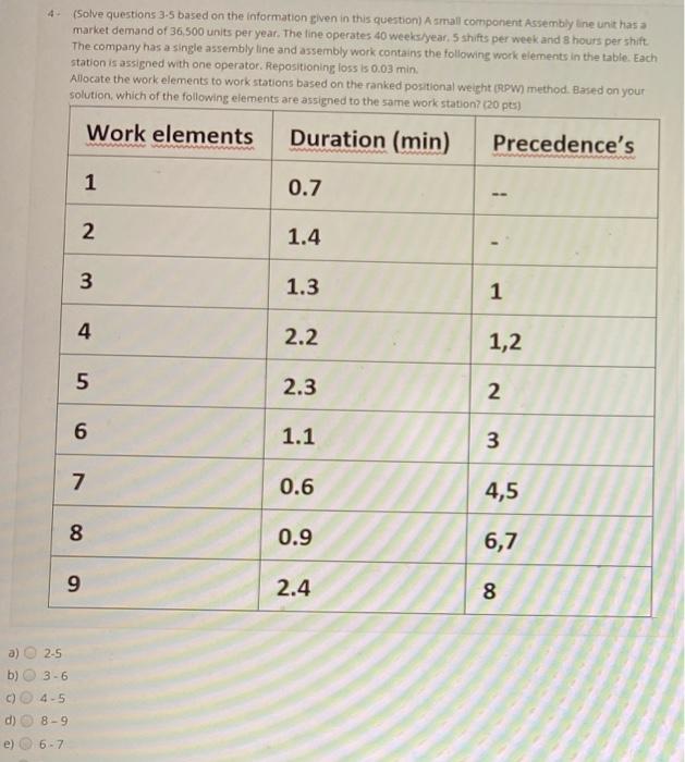 4- (Solve questions 3-5 based on the information