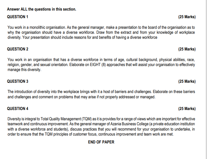 Answer ALL the questions in this section.