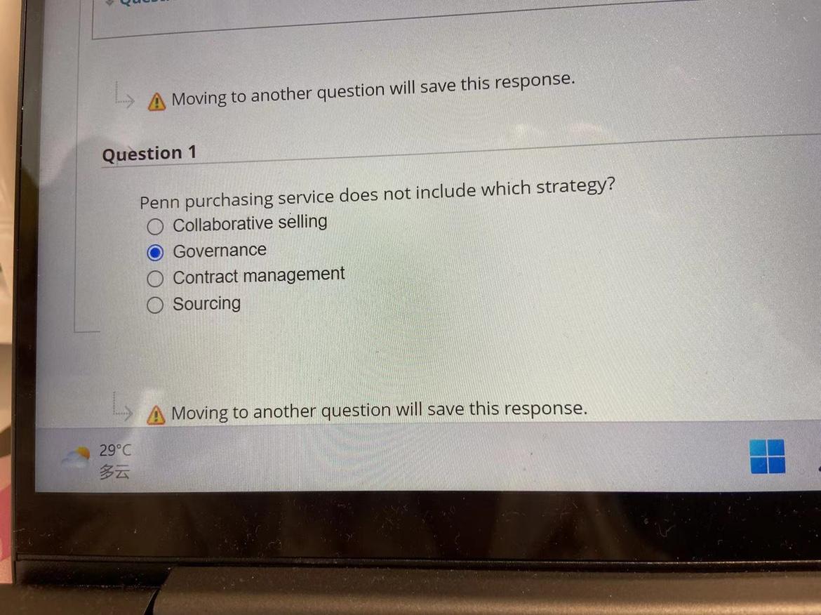 L A Moving to another question will save this