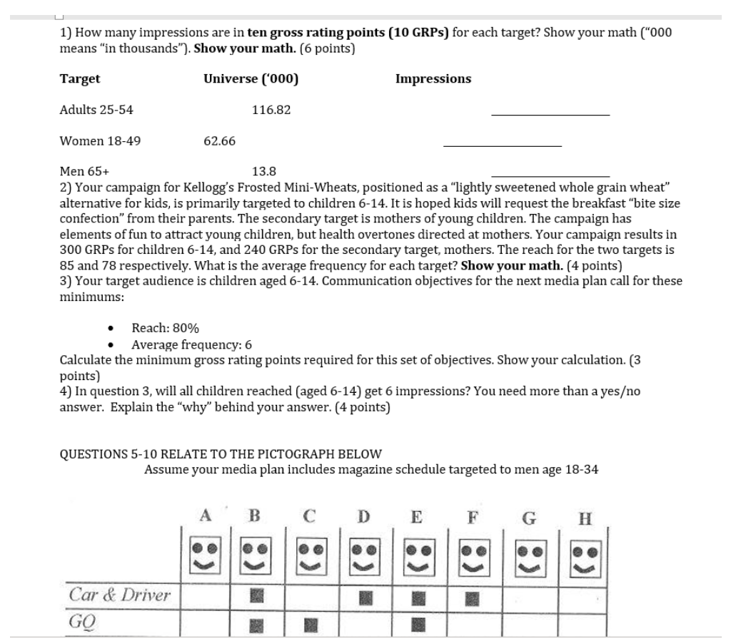 need help with question 4 but they all go